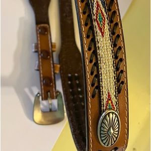 Indian Inspired Unisex Brown Braided Belt Adjustable 38”